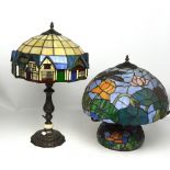 Two Tiffany style table lamps, height of largest approx 54cm (2).