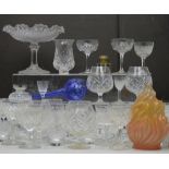 A large quantity of cut glass and crystal to include wine glasses,