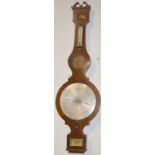 An early 19th century mahogany I Sordelli of London five dial wheel barometer, height 110cm (af).