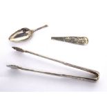 A pair of Russian silver sugar tongs,