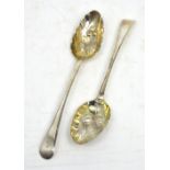 A pair of George IV hallmarked silver berry spoons,