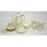 A Royal Doulton 'Magna' pattern V1675 coffee service comprising six cups and saucers, coffee pot,
