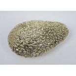 An Elizabeth II hallmarked silver textured avocado, loaded, width approx 10cm, Birmingham 1994.