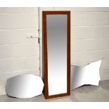 Six vintage and contemporary wall mirrors to include an Art Deco wing-shaped mirror,