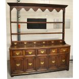 A 18th century mid-Welsh oak dresser,