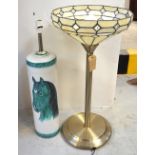 A modern table lamp with Tiffany style shade,