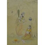 A Mughal style painting, unsigned, 19 x 11cm, framed and glazed.