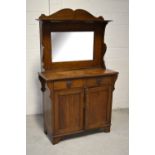 An Art Nouveau style oak mirror back sideboard,