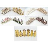 A 20th century Alaskan theme chess set, with wolves, polar bears and seal pieces,