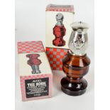 An Avon fragrance bottle chess set with board, boxed.