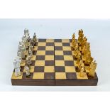 A set of 1979 Italian limited edition Osvaldo Pivetta figural sculpted chess pieces, 1/1000.