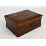 A 19th century Tunbridge ware type and parquetry inlaid trinket box of rectangular form with