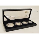 A cased 2012 Britannia four coin silver proof set comprising £2, £1, 50p and 20p,