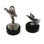 A Rolls Royce "Spirit of Ecstasy" chromed car mascot, on circular base inscribed "Timken, 4320/C2,