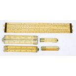 A large ivory and brass mounted slide rule, by J.