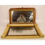 A Victorian inlaid walnut overmantel mirror,