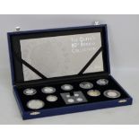 A cased 2006 Queen's 80th Birthday Collection silver proof thirteen piece coin set.