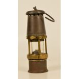 A Wall Safety Lamp Co (Wm.Maurice) Ltd, Sheffield, "Baby Wolf MBS" miner's safety lamp, height 18.