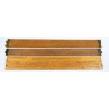 A "Thomlinson's Equivalent Paper Slide Scale" boxwood fronted slide rule, length 58.