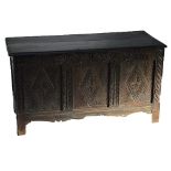 An unusual early 18th century oak coffer/ice chest,