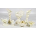 A small quantity of Royal Worcester including a pair of shell form vases,