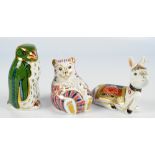 Three Royal Crown Derby paperweights; a limited edition "Harrod's Rockhopper Penguin", 119/950,