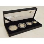 A cased 2009 Britannia four coin silver proof set comprising £2, £1, 50p and 20p,