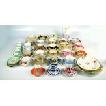 A collection of various porcelain cups and saucers to include 19th century examples, i.e.