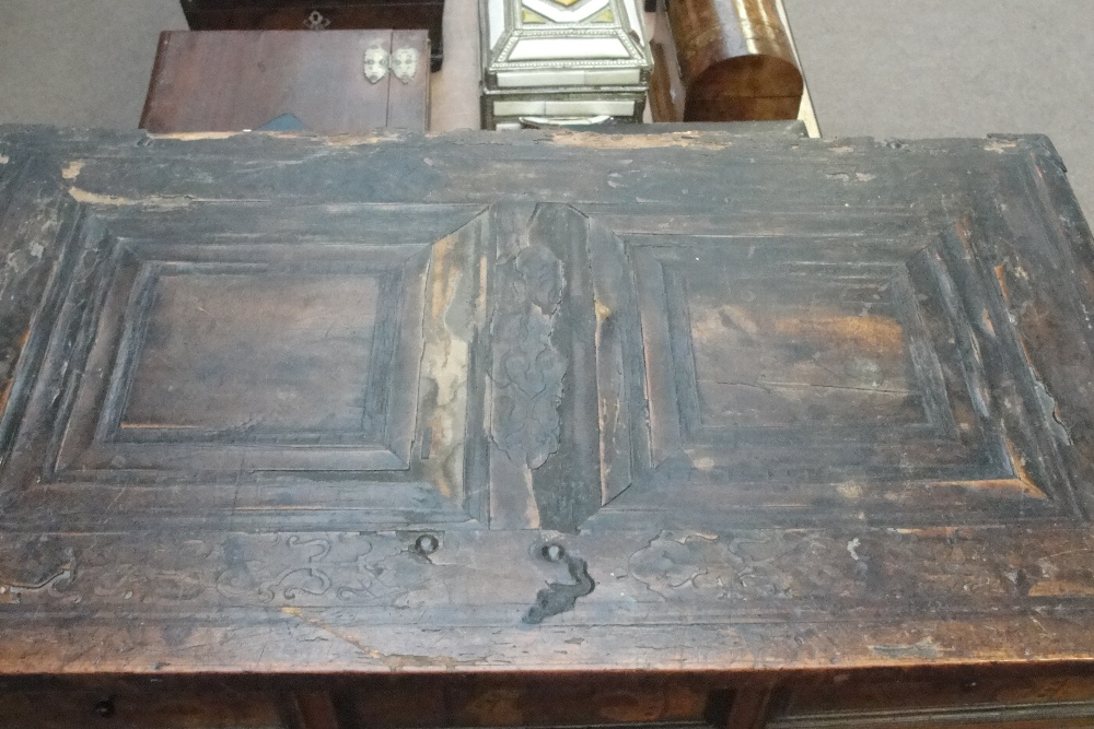 An 18th century Continental pine and inlaid travelling cabinet, - Image 4 of 6