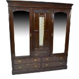 A reproduction mahogany dressing table with central mirror,