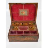 A 19th century Trinity House walnut work box inlaid with maritime scenes to each side and hinged