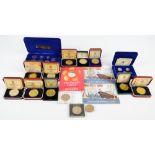 A collection of Isle of Mann commemorative coinage to include "World's First Decimal Circulating