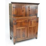 A late 18th century oak court cupboard,