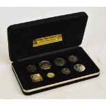 A cased 1980 Isle of Man legal tender decimal coinage silver proof eight coin set.