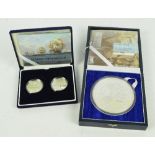 A cased 2005 Battle of Trafalgar Channel Island of Alderney 1 kilo fine silver semi proof £50 coin,