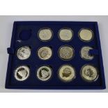 Eleven mint 1ozt fine silver coins; four Canadian $5, two Australian $1,