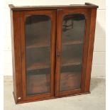 A 19th century twin glazed door display cabinet/bookcase, width 95cm.