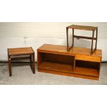 A G-Plan style sideboard/unit, width 131cm, a nest of two G-Plan style tables,