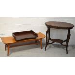 An Edwardian mahogany two-tier occasional table, width 76cm,