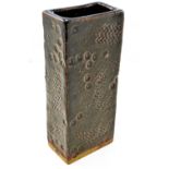 MARIANNE DE TREY (1913-2016) for Shinners Bridge Pottery: a stoneware slab vase covered in tenmoku