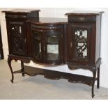 An Edwardian mahogany bow-front sideboard,