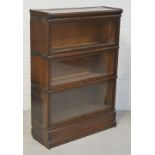 A 20th century Globe-Wernicke style three-section stacking bookcase, width 87cm.