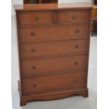 A reproduction 'Bevan & Funnel' mahogany two over four chest of drawers on bracket supports,