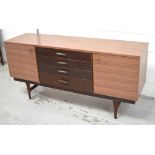 A retro Lebus sideboard raised on tapering legs, width 163cm.