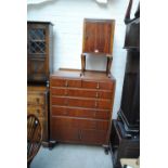A 1940s tallboy and a pot cupboard (2).