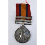 A Queen's South Africa Medal with two bars for Cape Colony and Orange Free State,