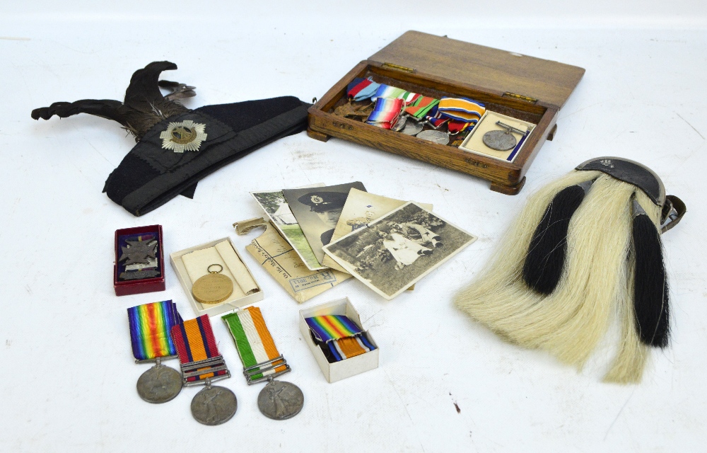 A collection of militaria including a Victoria South Africa medal with three clasps for Cape Colony,