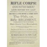 A reproduction Rifle Corps poster, framed and glazed.