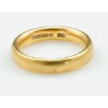 A 22ct yellow gold wedding band, size M, hallmarked for Birmingham 1947, approx 7.5g.