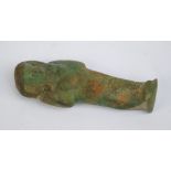 A small green tinted Egyptian Ushabti, height 7.5cm.